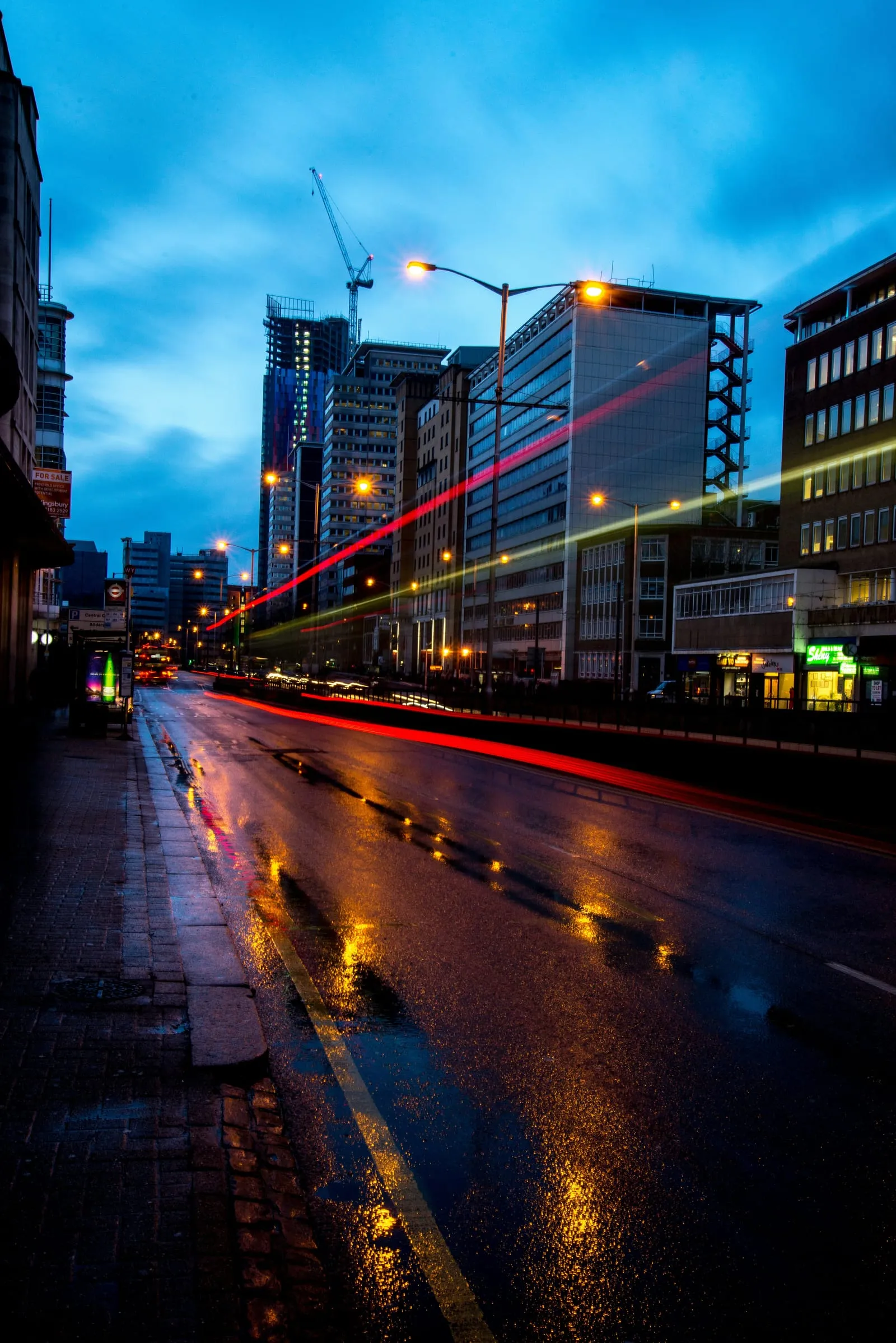 Croydon town centre at night